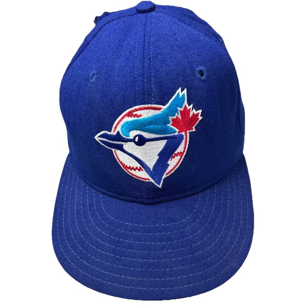 VINTAGE 90's Wool NEW ERA TORONTO BLUE JAYS 5950 DIAMOND Blue 7 4d‎